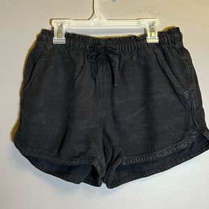 AMERICAN EAGLE black elastic waist with tie shorts- size small